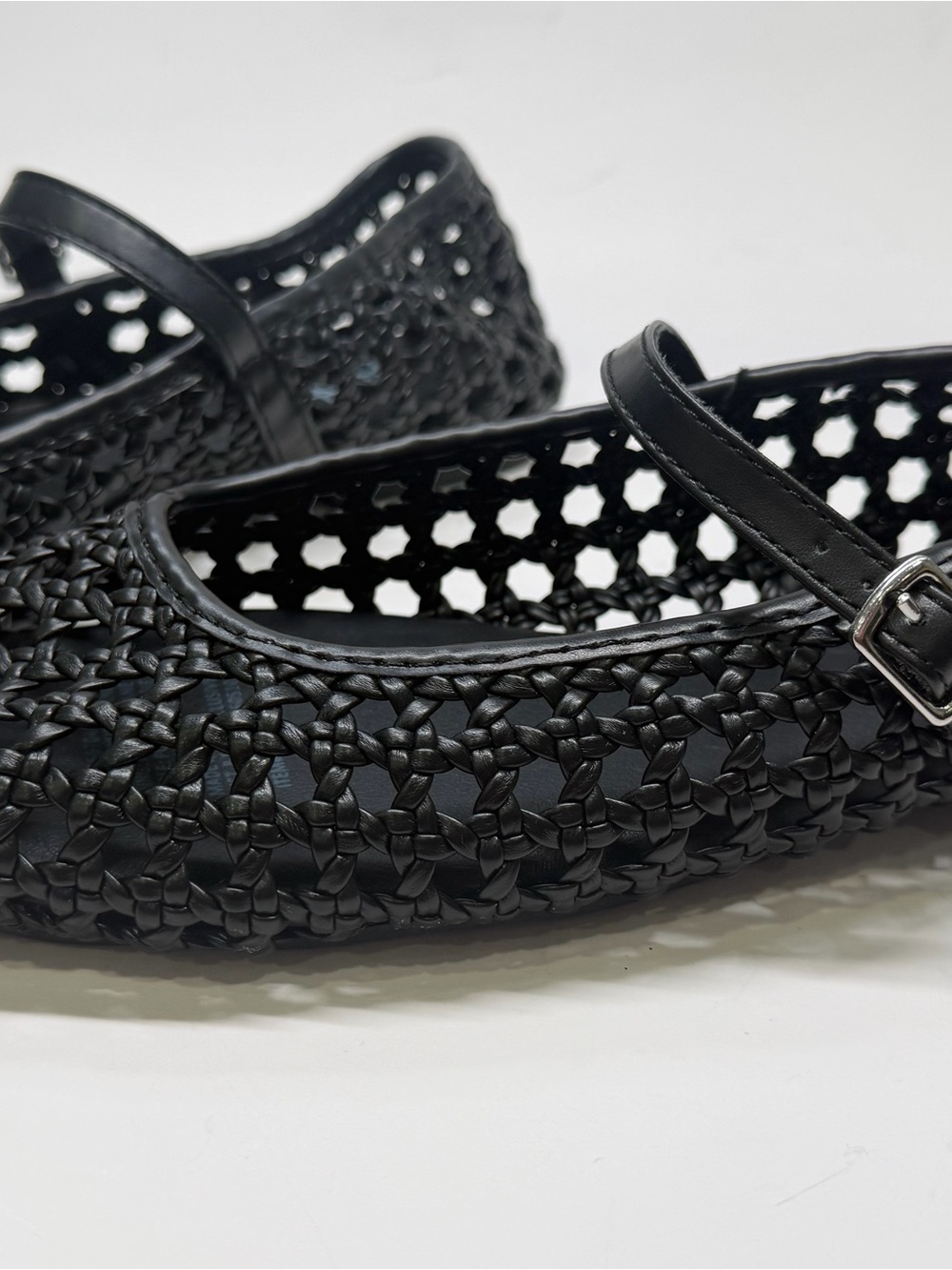 SERRA Black Woven Braided Mary Jane Flats Buckle Strap - Picture 9 of 12